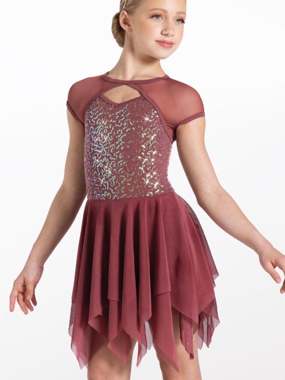 Weissman 13410 LC Rust Sequin INTO THE MYSTIC Dance Costume LARGE